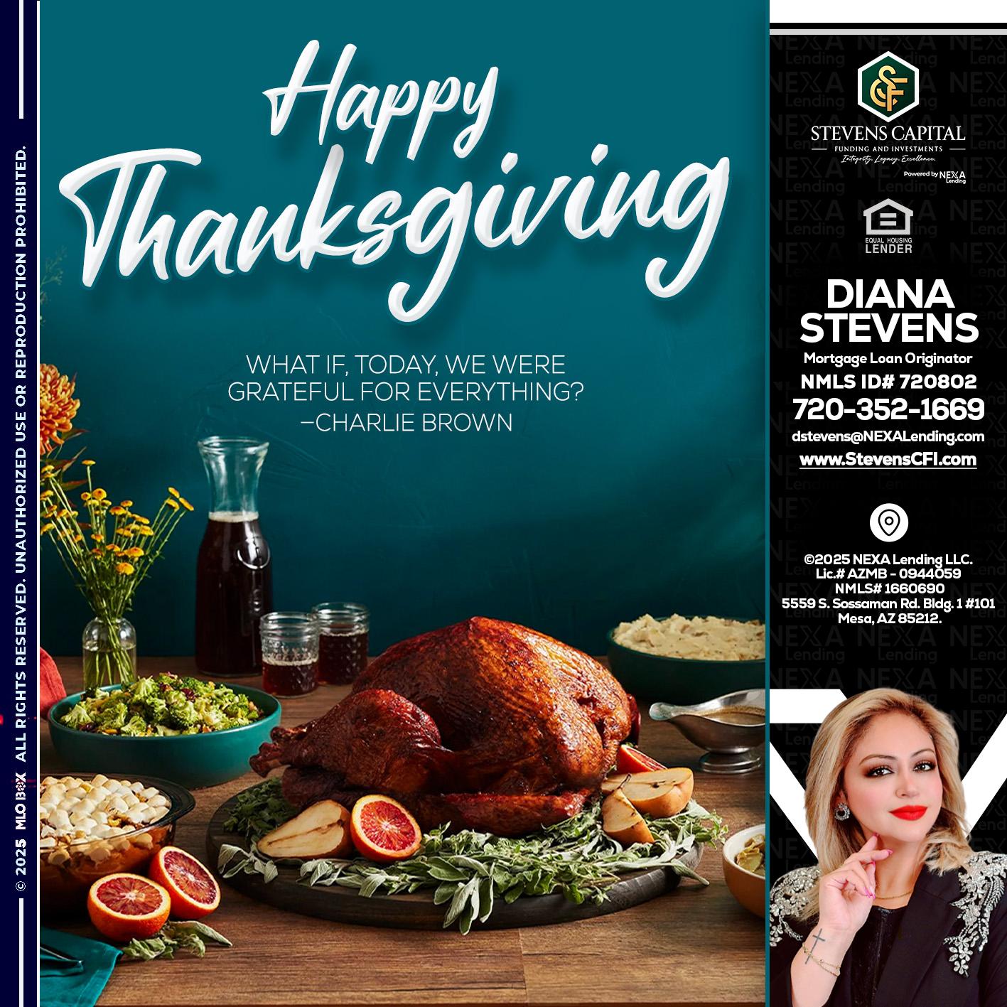happy Thanksgiving - Diana Stevens -Mortgage Loan Originator