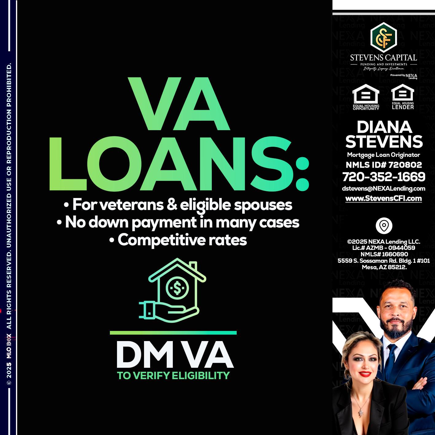 VA LOANS - Diana Stevens -Mortgage Loan Originator