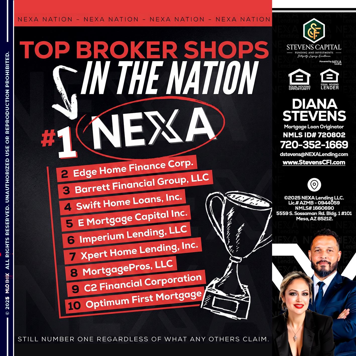top broker - Diana Stevens -Mortgage Loan Originator