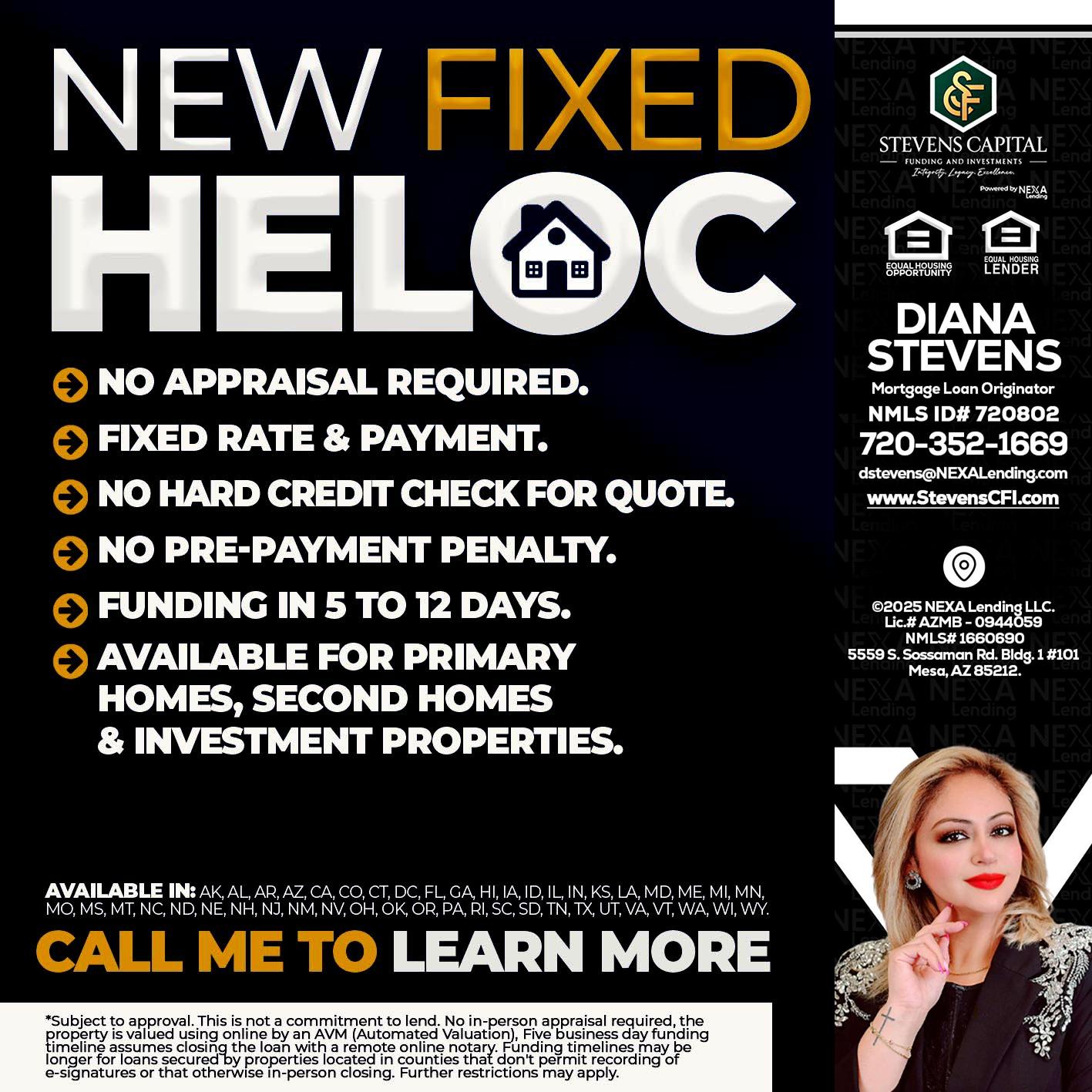 HELOC - Diana Stevens -Mortgage Loan Originator