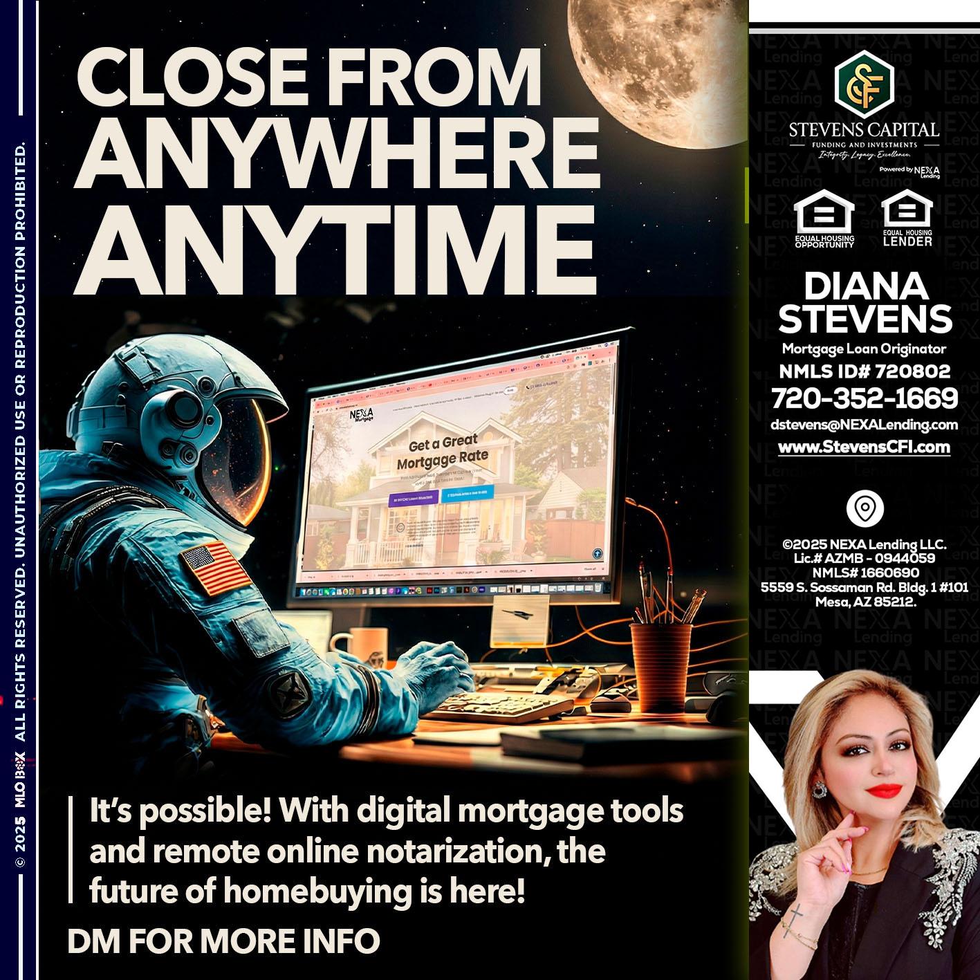 close from - Diana Stevens -Mortgage Loan Originator