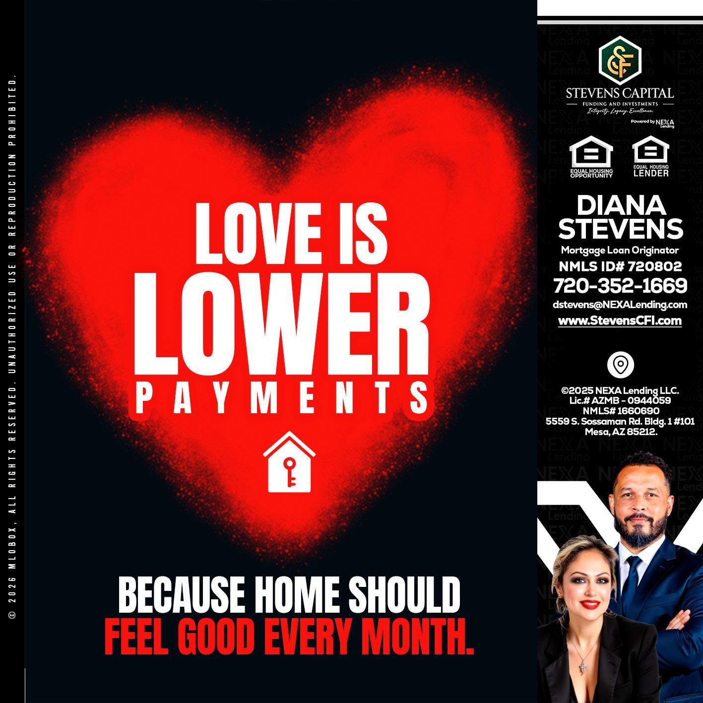 LOVE IS LOWER - Diana Stevens -Mortgage Loan Originator