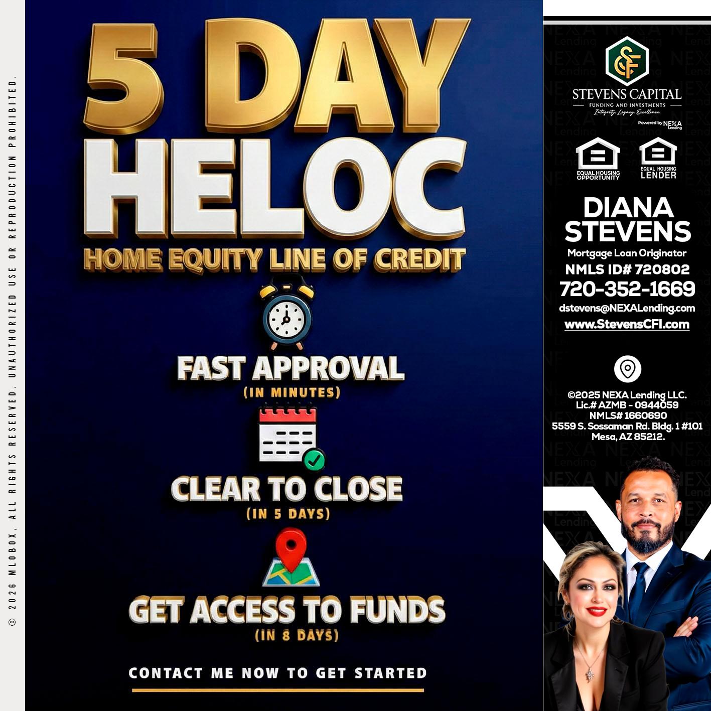 5 day hello - Diana Stevens -Mortgage Loan Originator