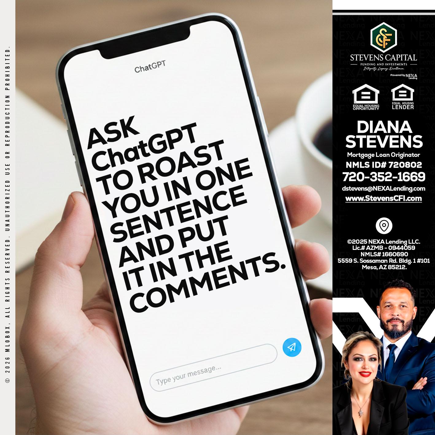 ask chatgpt - Diana Stevens -Mortgage Loan Originator