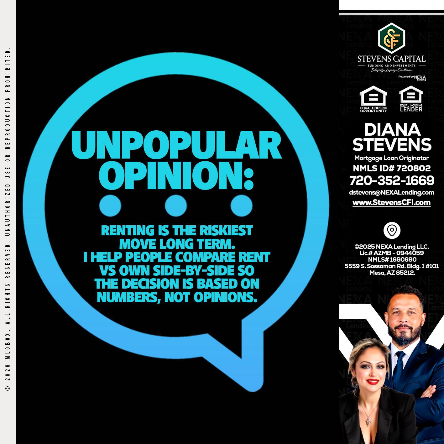 unpopular opinion - Diana Stevens -Mortgage Loan Originator