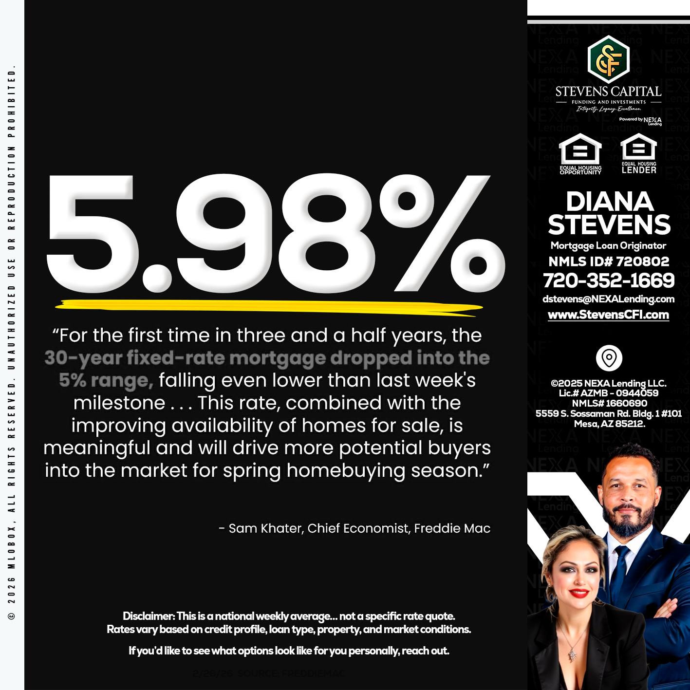 5.98% - Diana Stevens -Mortgage Loan Originator