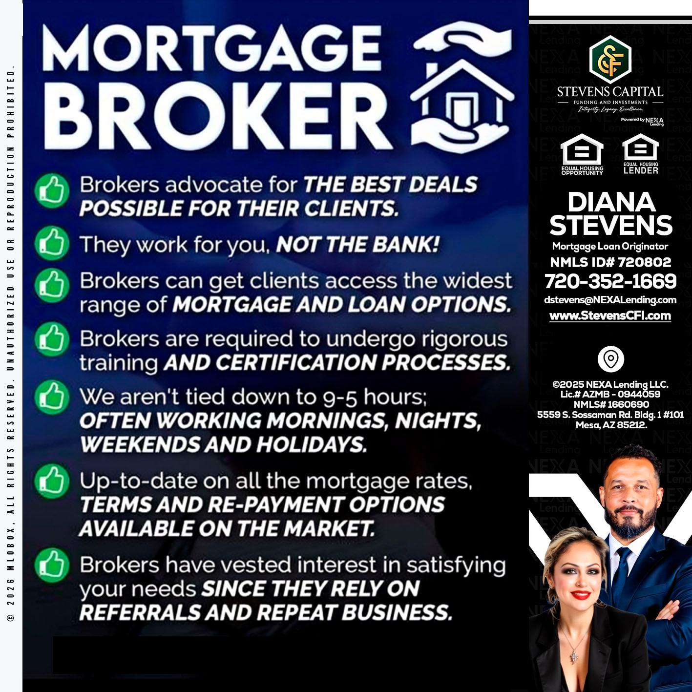 MORTGAGE BROKER - Diana Stevens -Mortgage Loan Originator