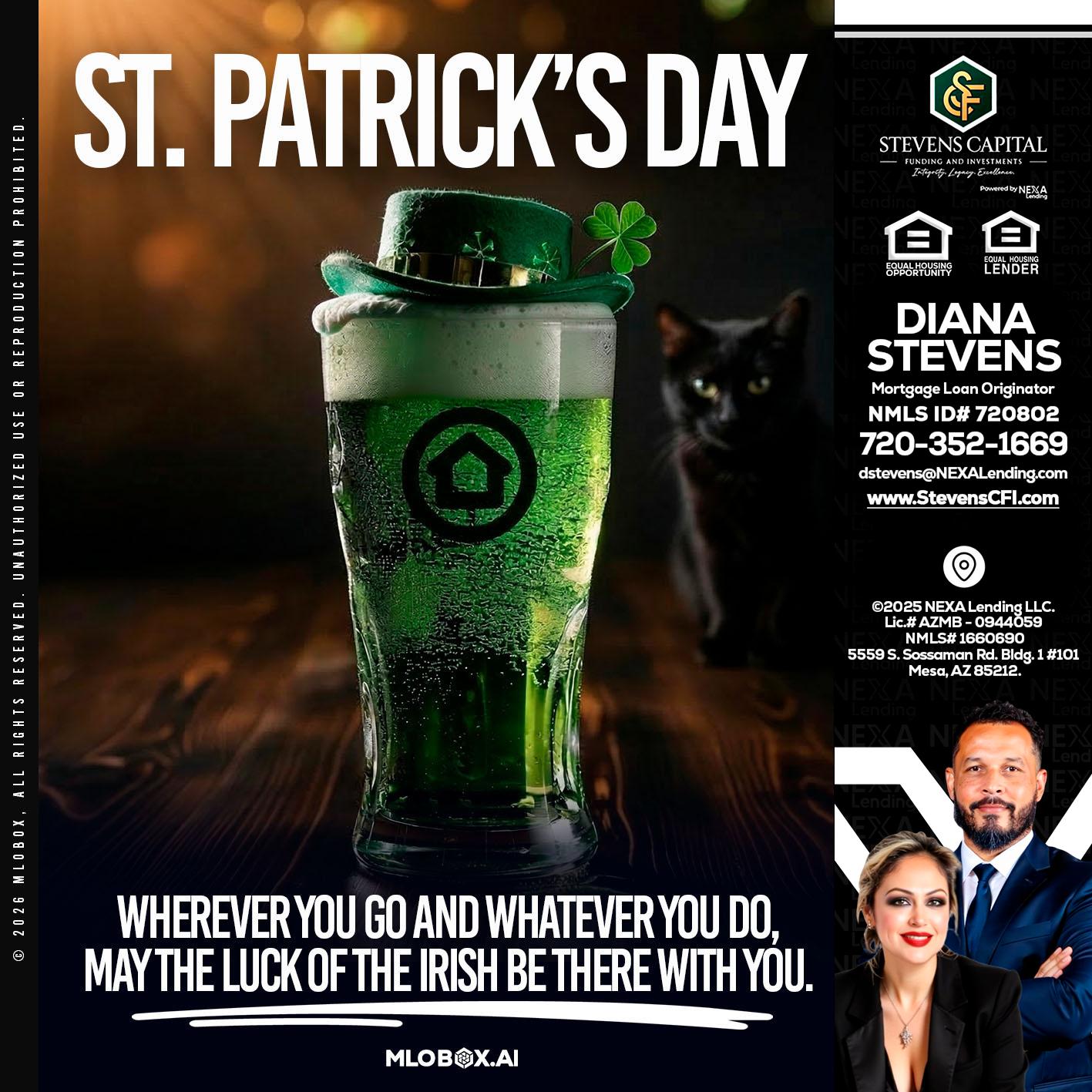 st. Patricks day - Diana Stevens -Mortgage Loan Originator