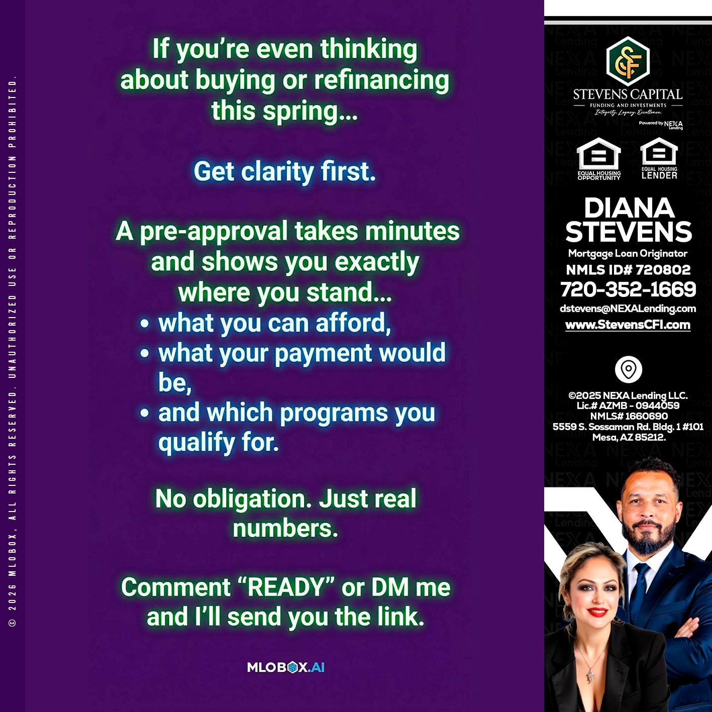 IF YOU THINKING - Diana Stevens -Mortgage Loan Originator