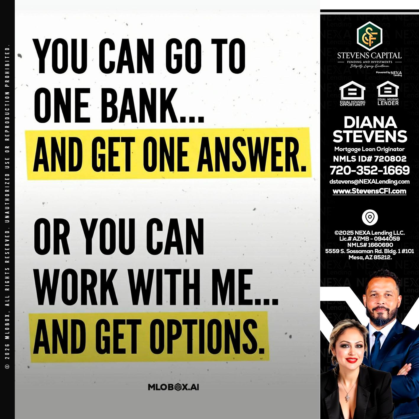 YOU CAN GO TO - Diana Stevens -Mortgage Loan Originator