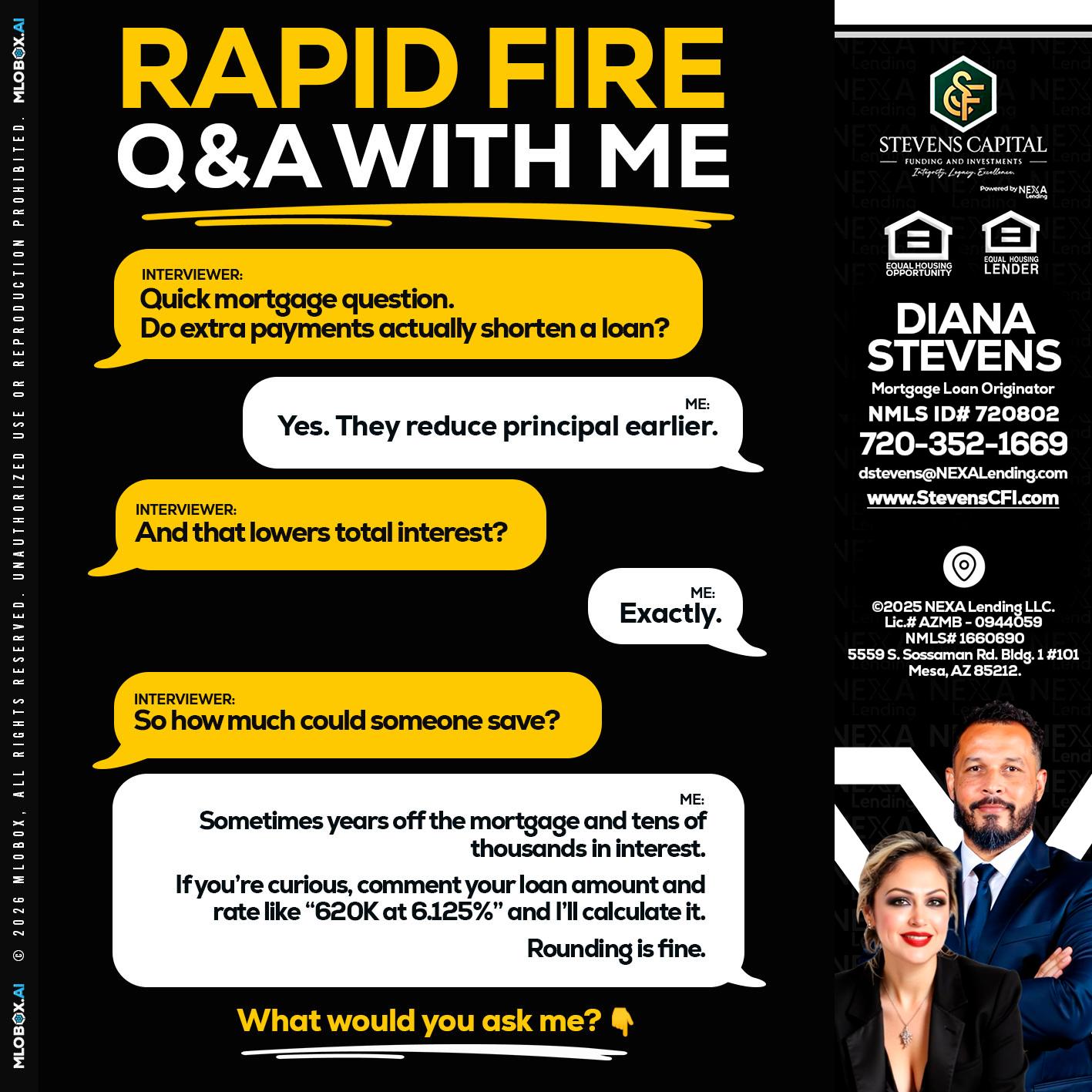 RAPID FIRE QA - Diana Stevens -Mortgage Loan Originator