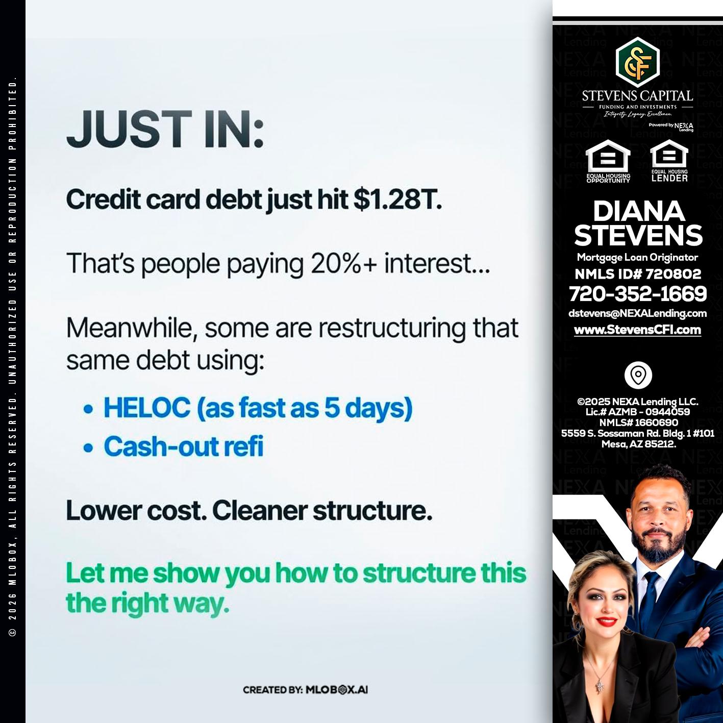 JUST IN - Diana Stevens -Mortgage Loan Originator