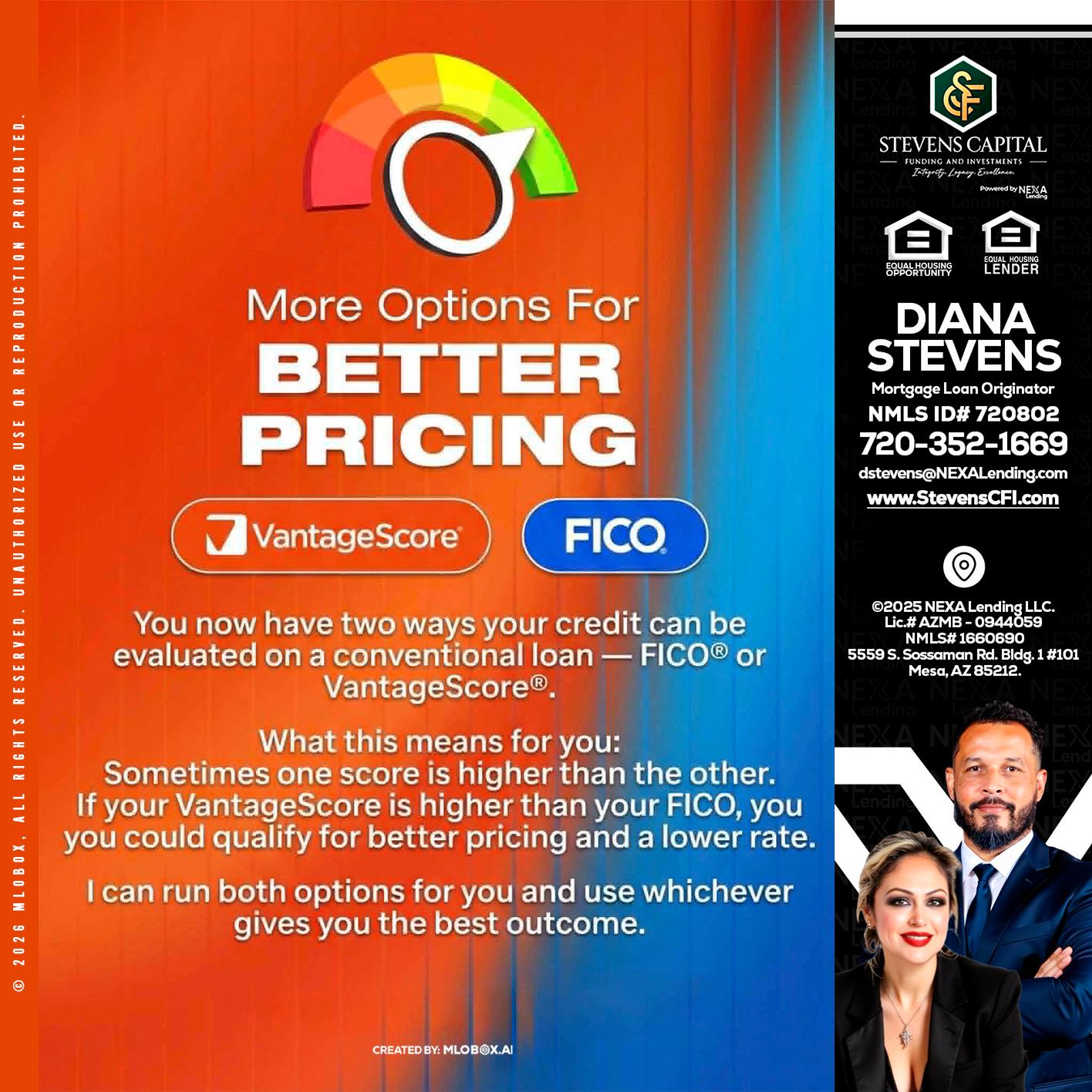 BETTER PRICING - Diana Stevens -Mortgage Loan Originator