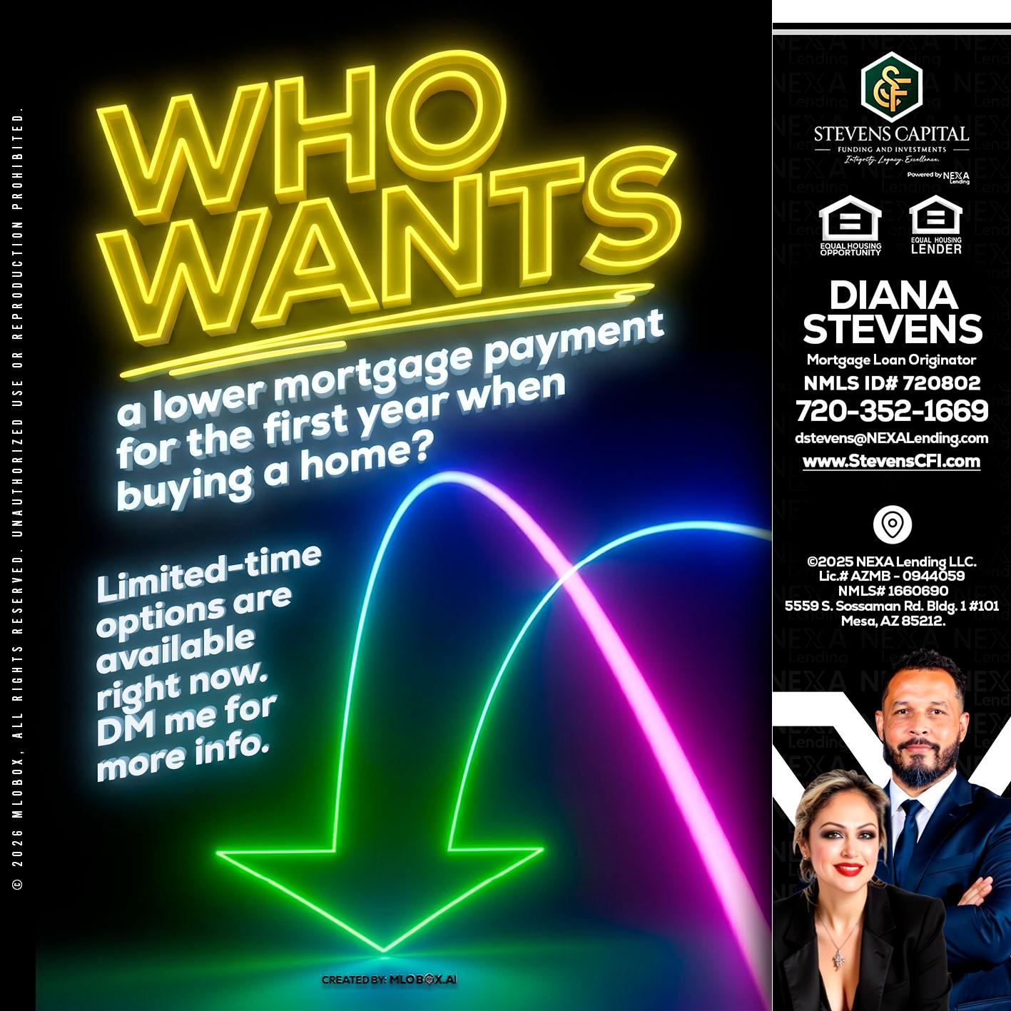 WHO WANTS - Diana Stevens -Mortgage Loan Originator
