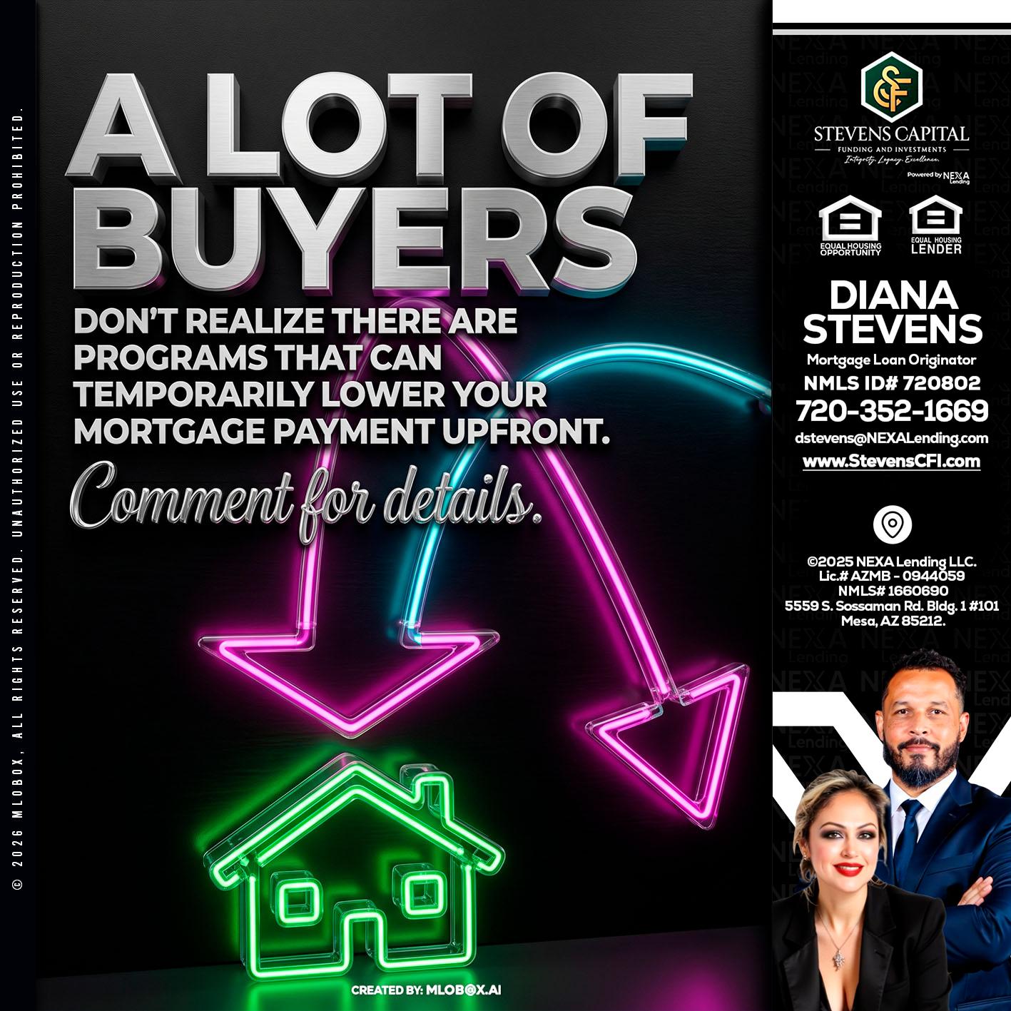 A LOT OF BUYERS - Diana Stevens -Mortgage Loan Originator