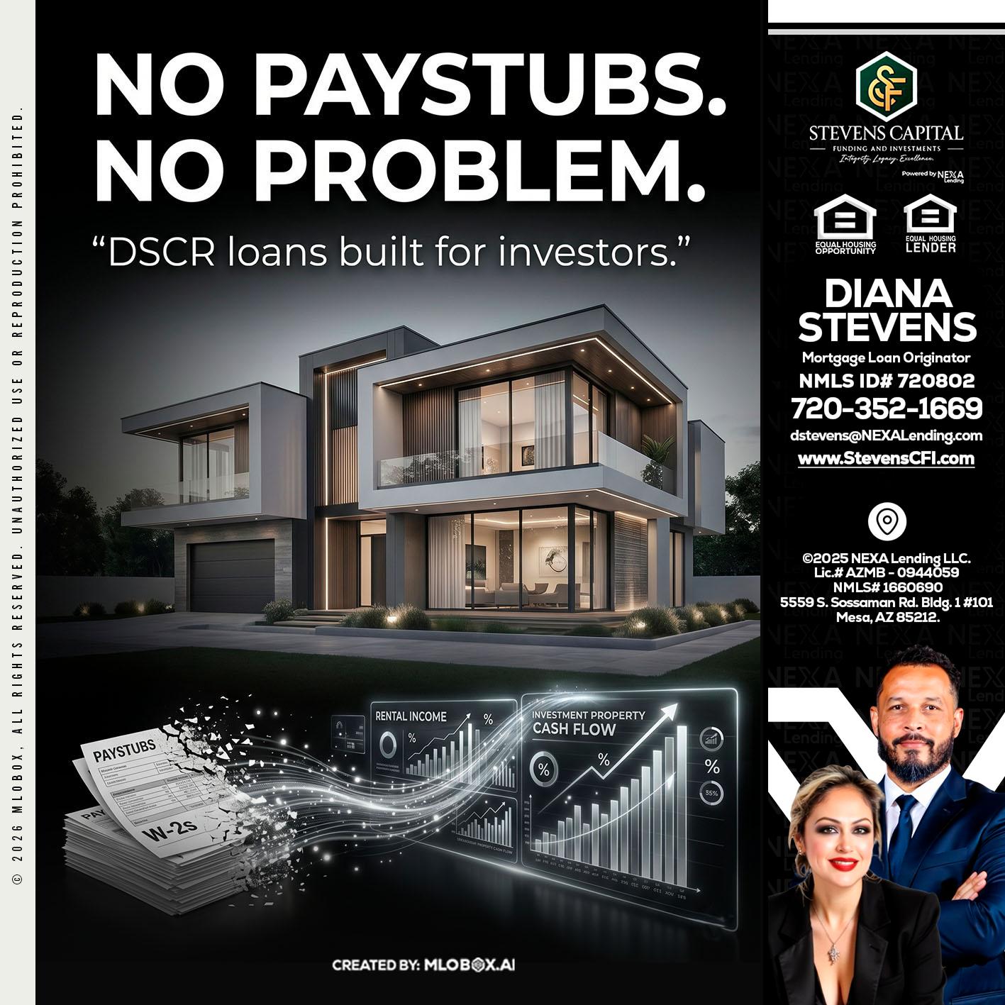 no paystub - Diana Stevens -Mortgage Loan Originator