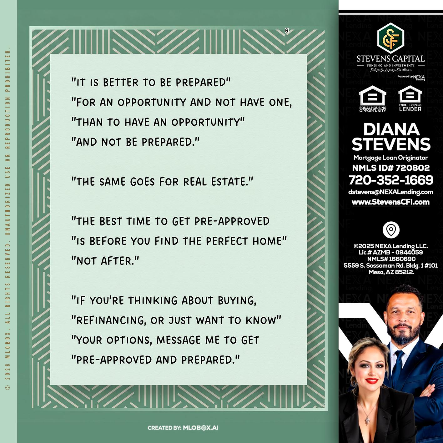 its better - Diana Stevens -Mortgage Loan Originator