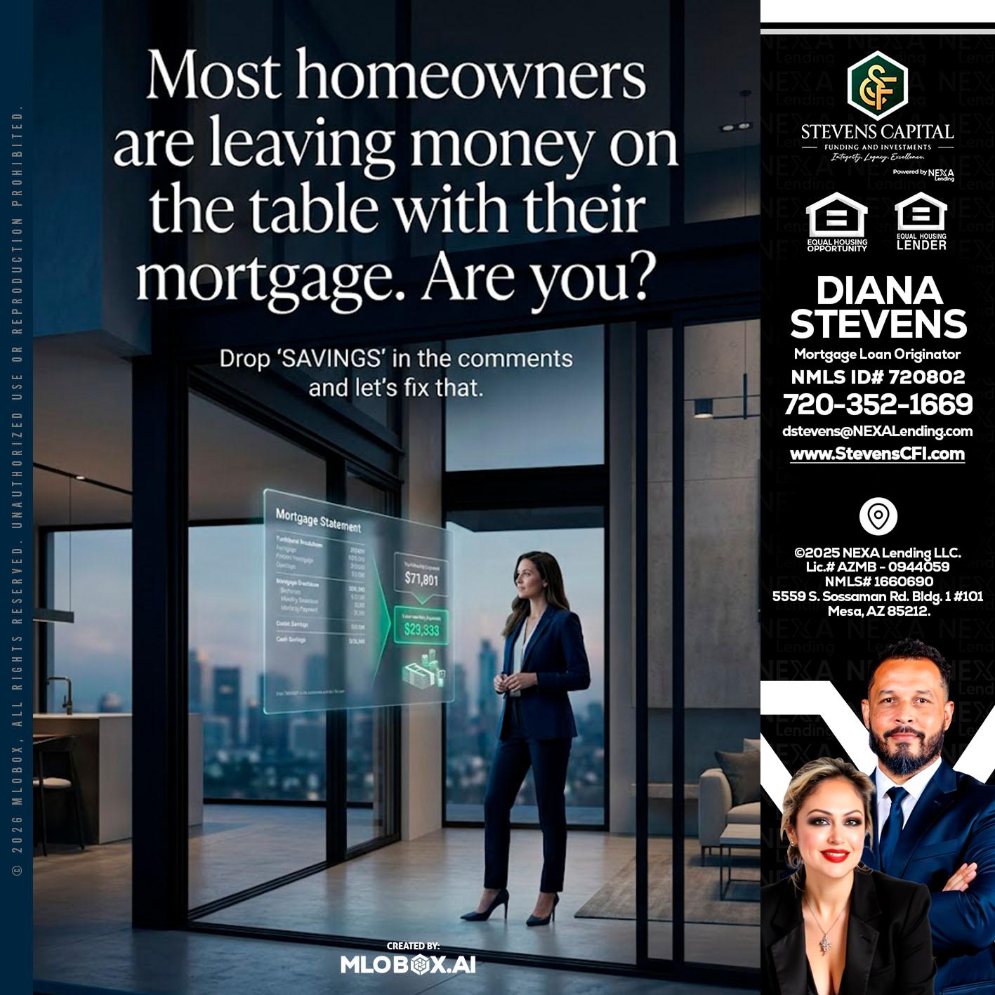 MOST OWNERS - Diana Stevens -Mortgage Loan Originator