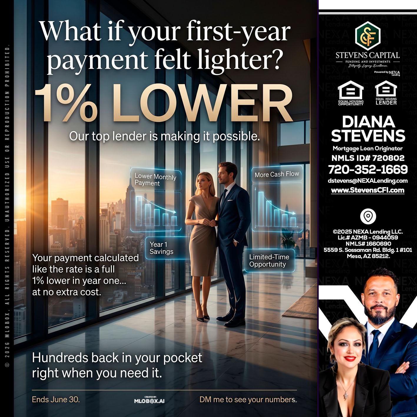 1% LOWER - Diana Stevens -Mortgage Loan Originator