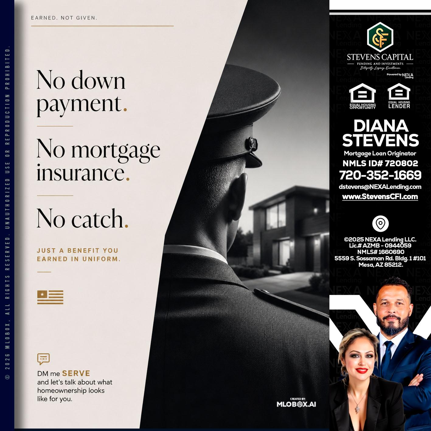 NO DOWN PAYMENT - Diana Stevens -Mortgage Loan Originator