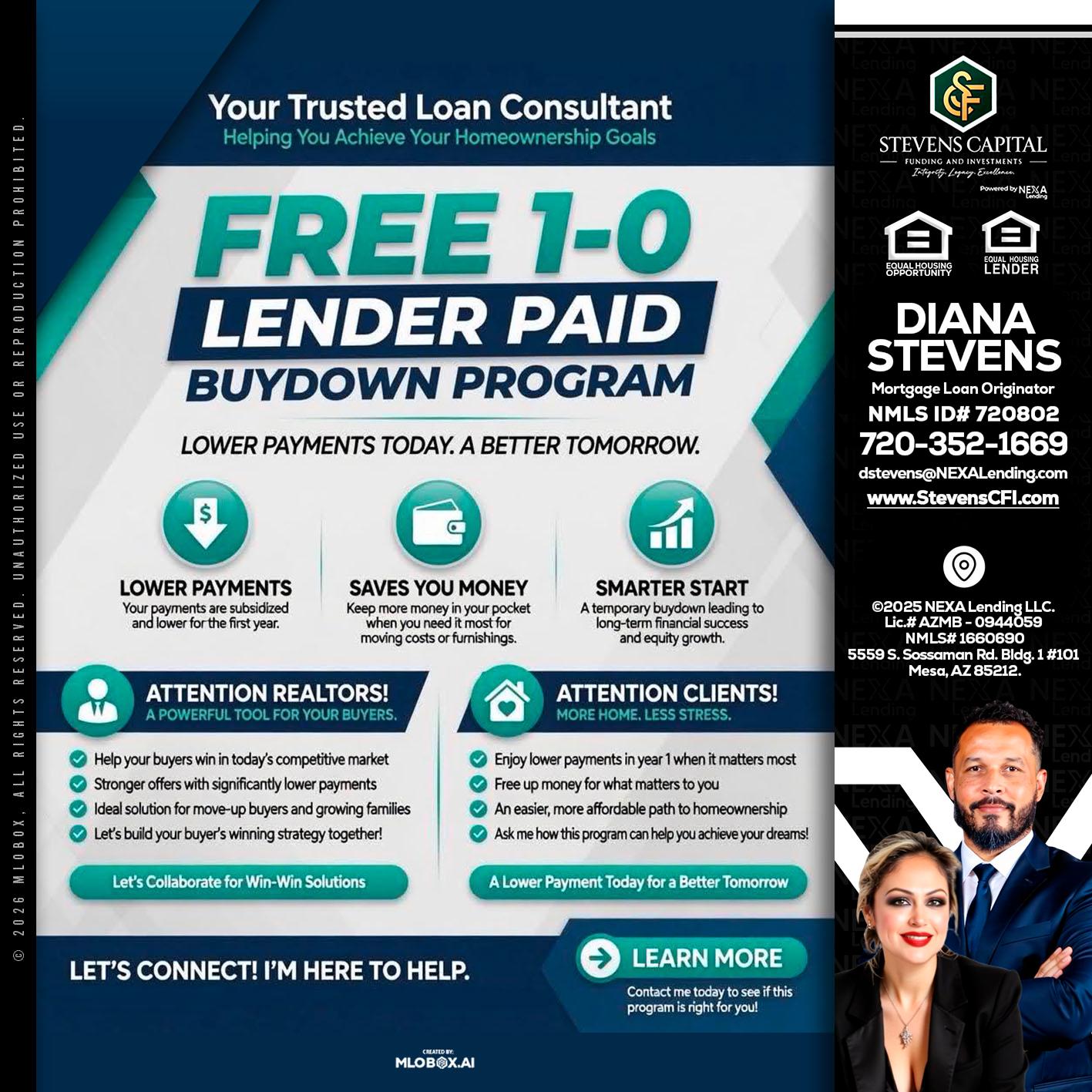 FREE 1-0 - Diana Stevens -Mortgage Loan Originator