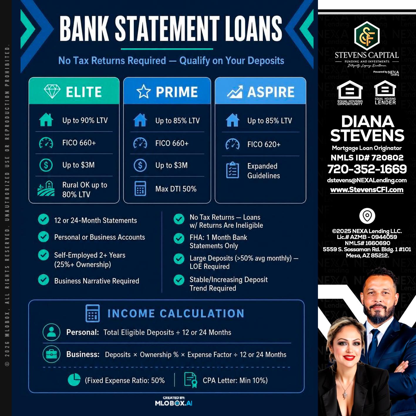 BANK STATEMENT - Diana Stevens -Mortgage Loan Originator