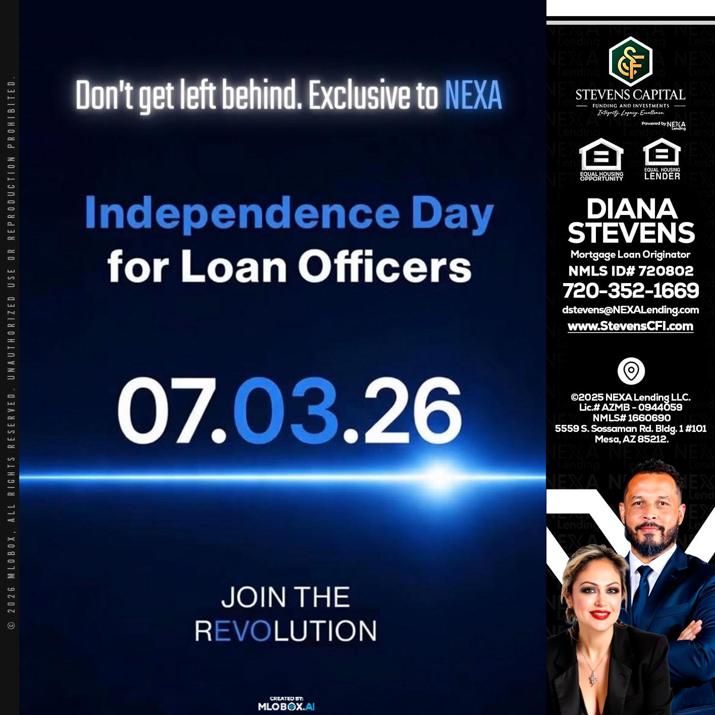 INDEPENDENCE DAY - Diana Stevens -Mortgage Loan Originator