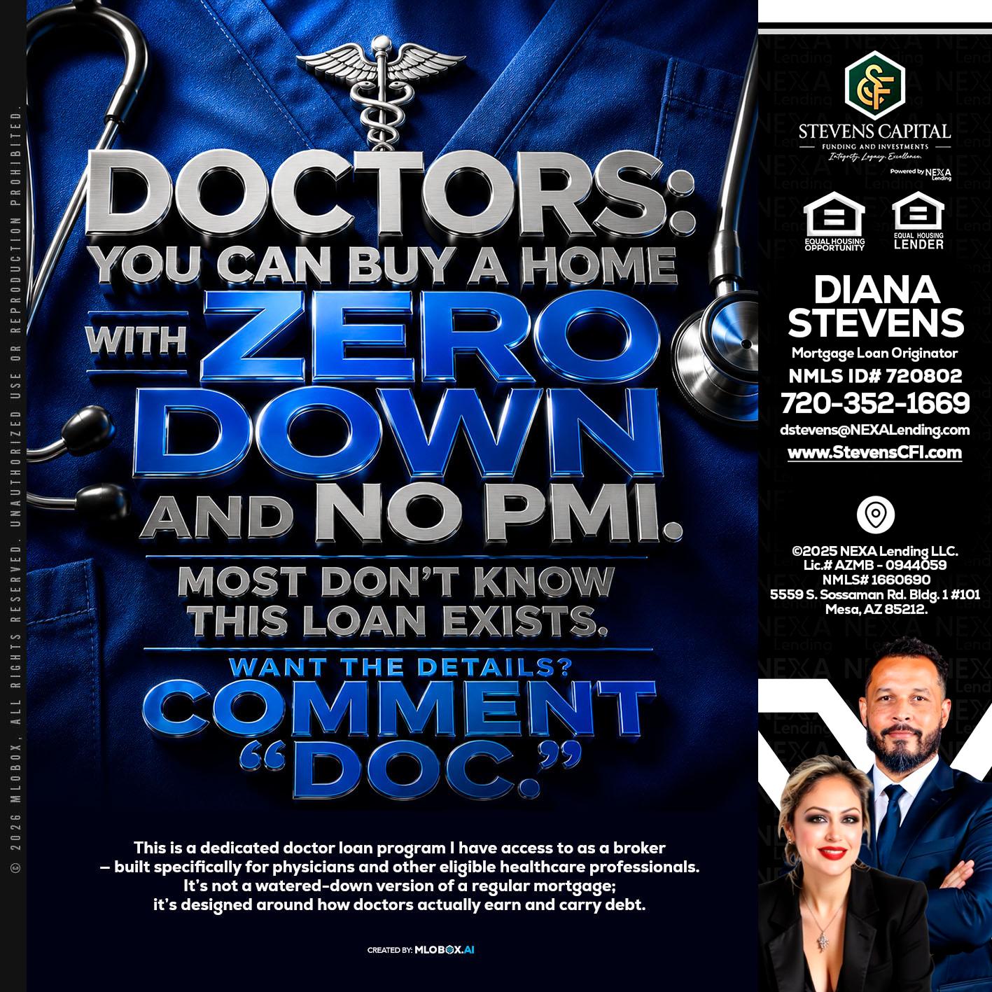 DOCTORS YOU CAN BUY - Diana Stevens -Mortgage Loan Originator