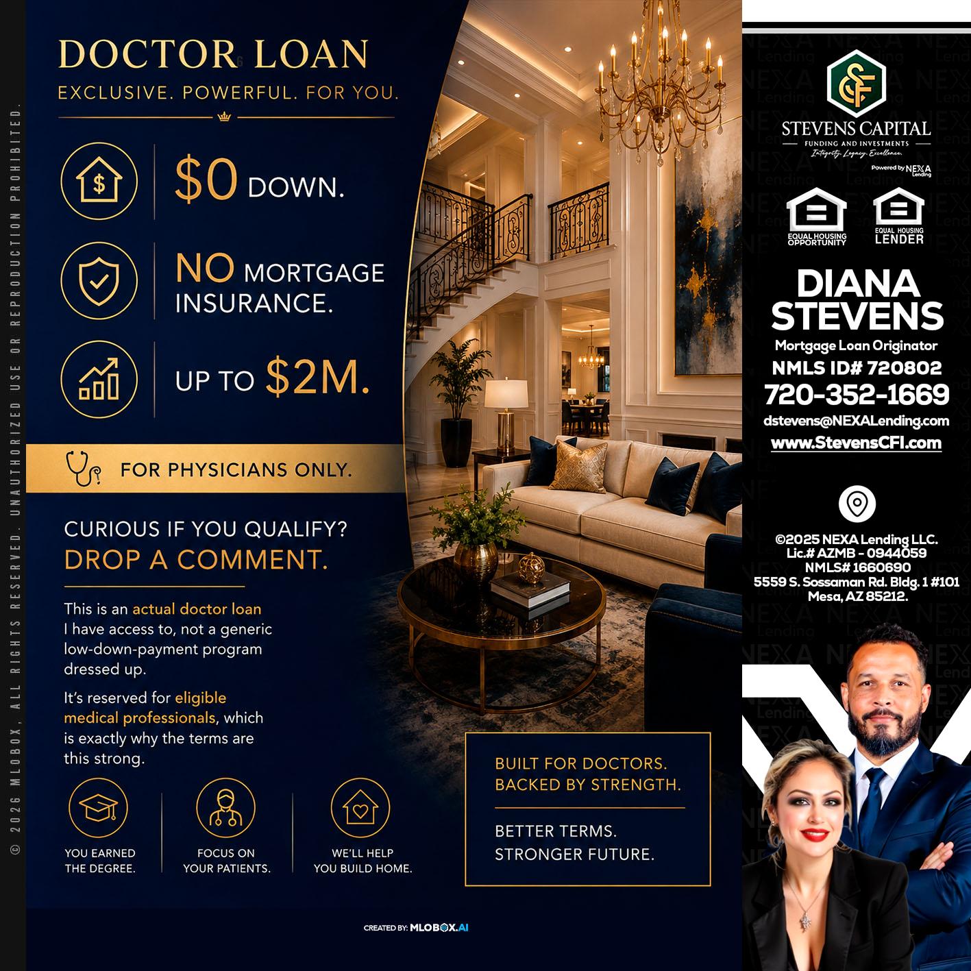 DOCTOR LOANS - Diana Stevens -Mortgage Loan Originator