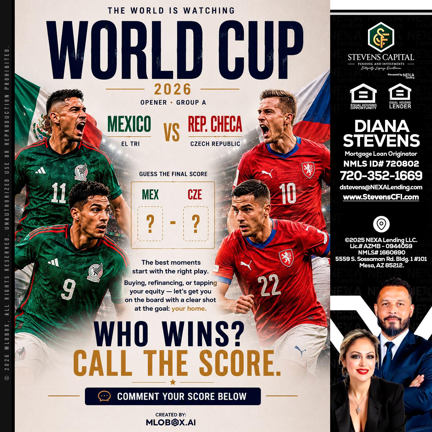 WORLD CUP 2026 - Diana Stevens -Mortgage Loan Originator