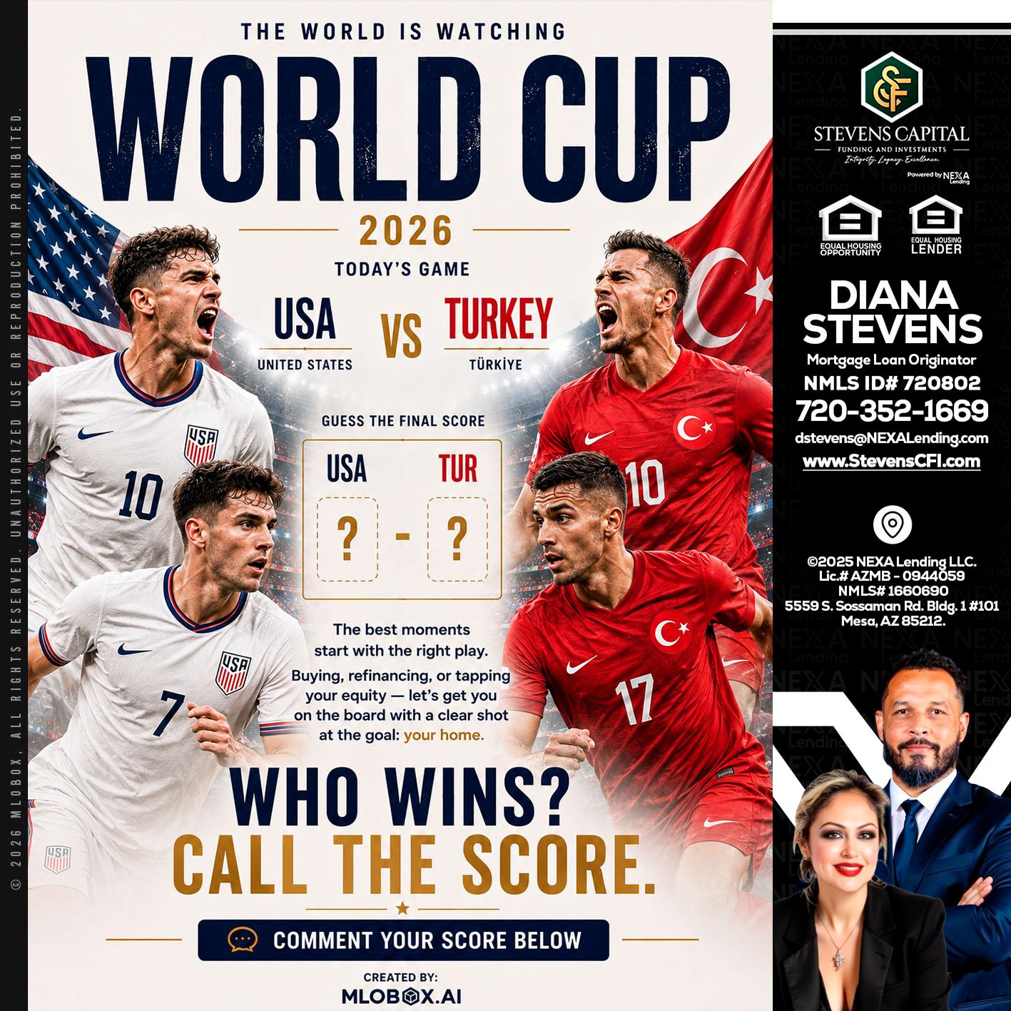 WORLD CUP 2026 - Diana Stevens -Mortgage Loan Originator