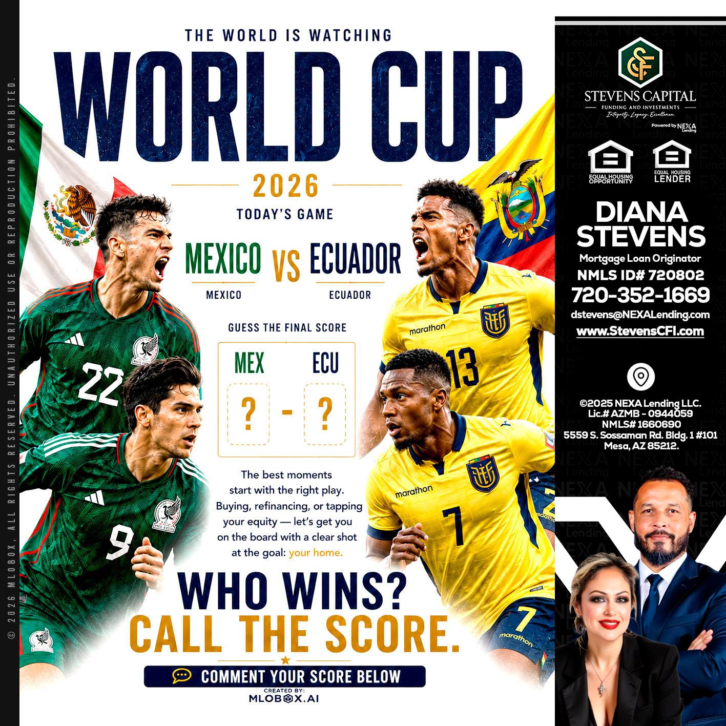 WORLD CUP 2026 - Diana Stevens -Mortgage Loan Originator
