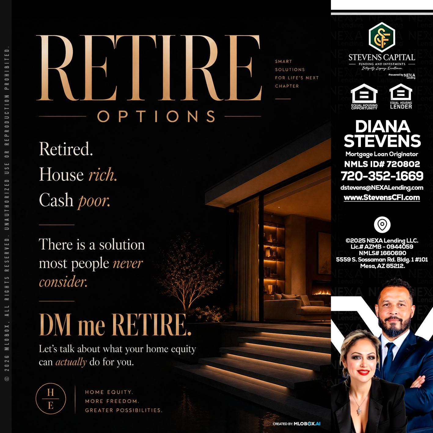 RETIRE LOANS - Diana Stevens -Mortgage Loan Originator