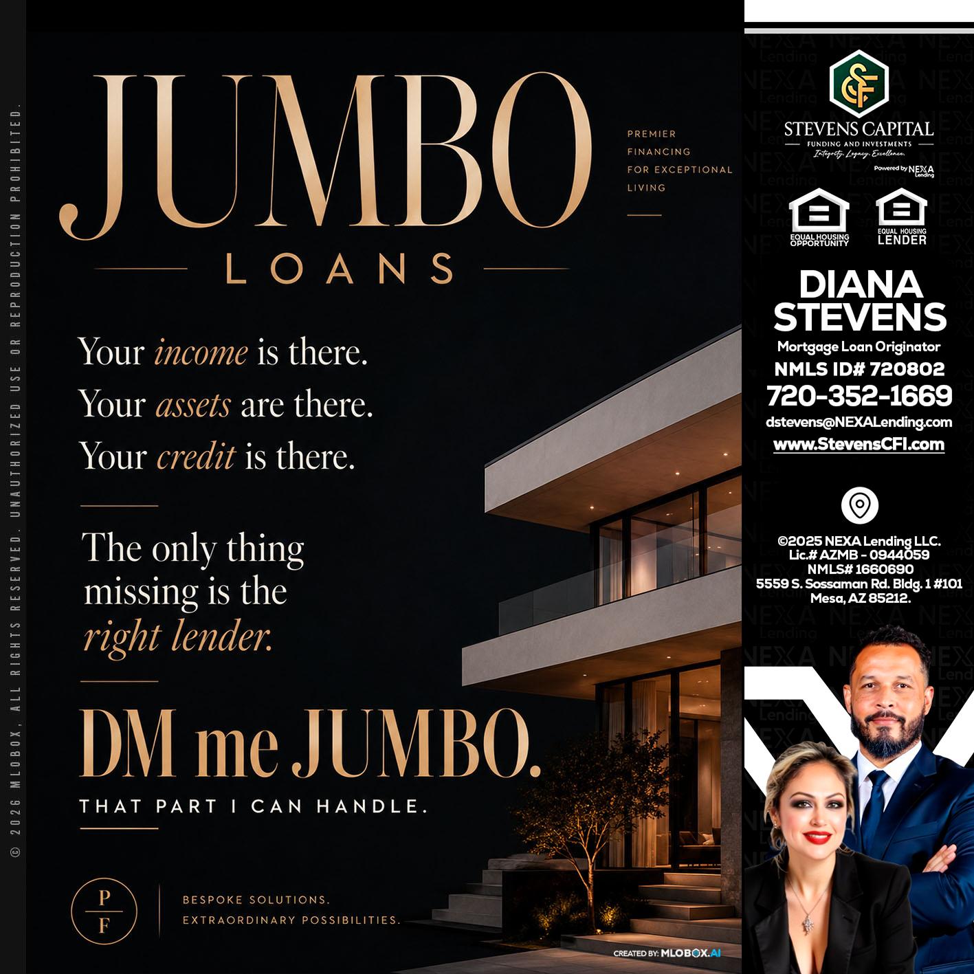 JUMBO LOANS - Diana Stevens -Mortgage Loan Originator
