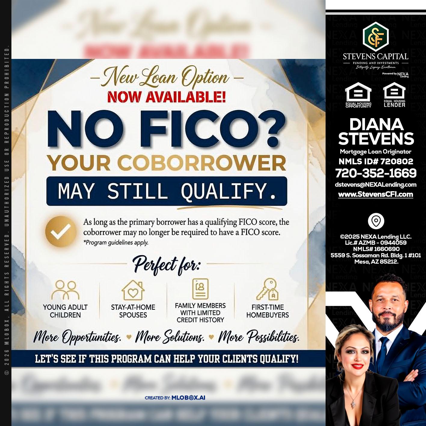 NO FICO? - Diana Stevens -Mortgage Loan Originator
