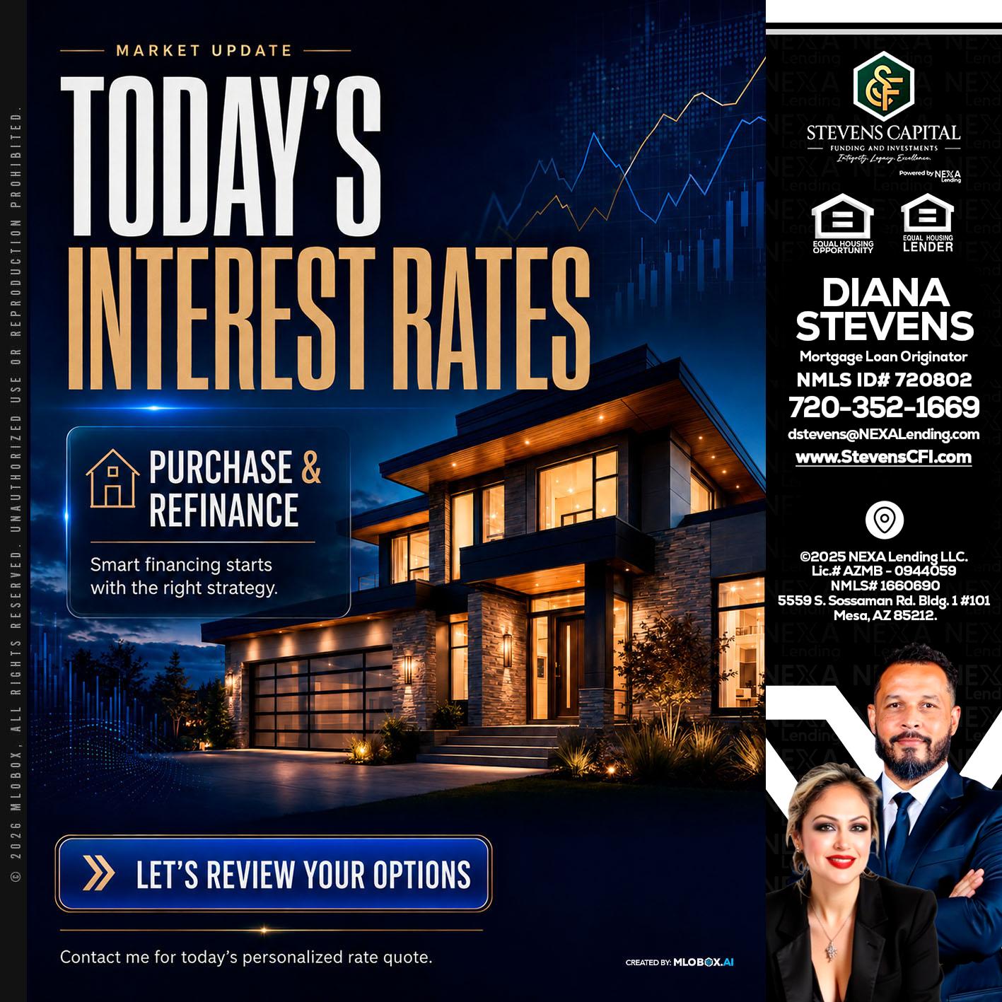 TODAYS RATES - Diana Stevens -Mortgage Loan Originator