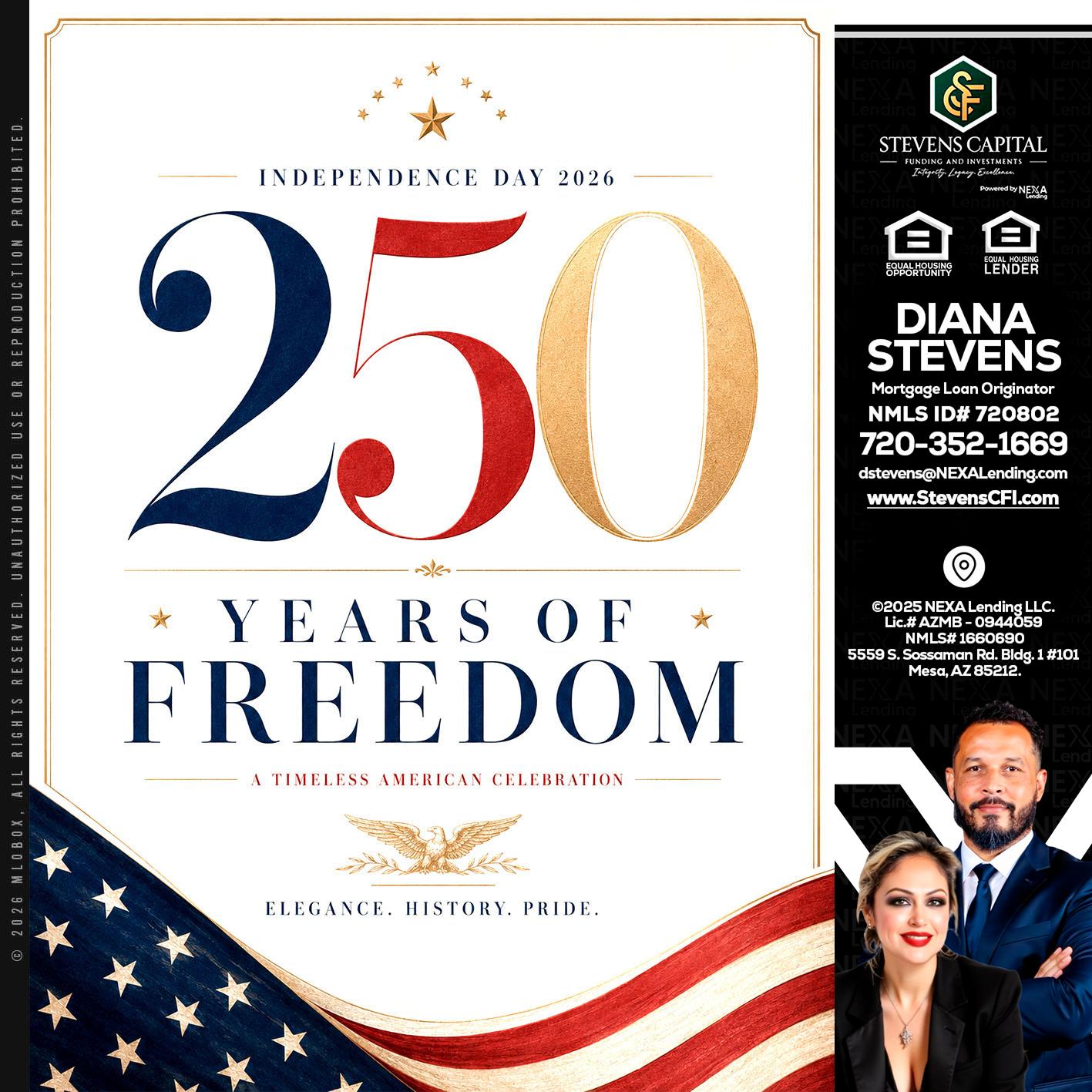 250 YEARS - Diana Stevens -Mortgage Loan Originator