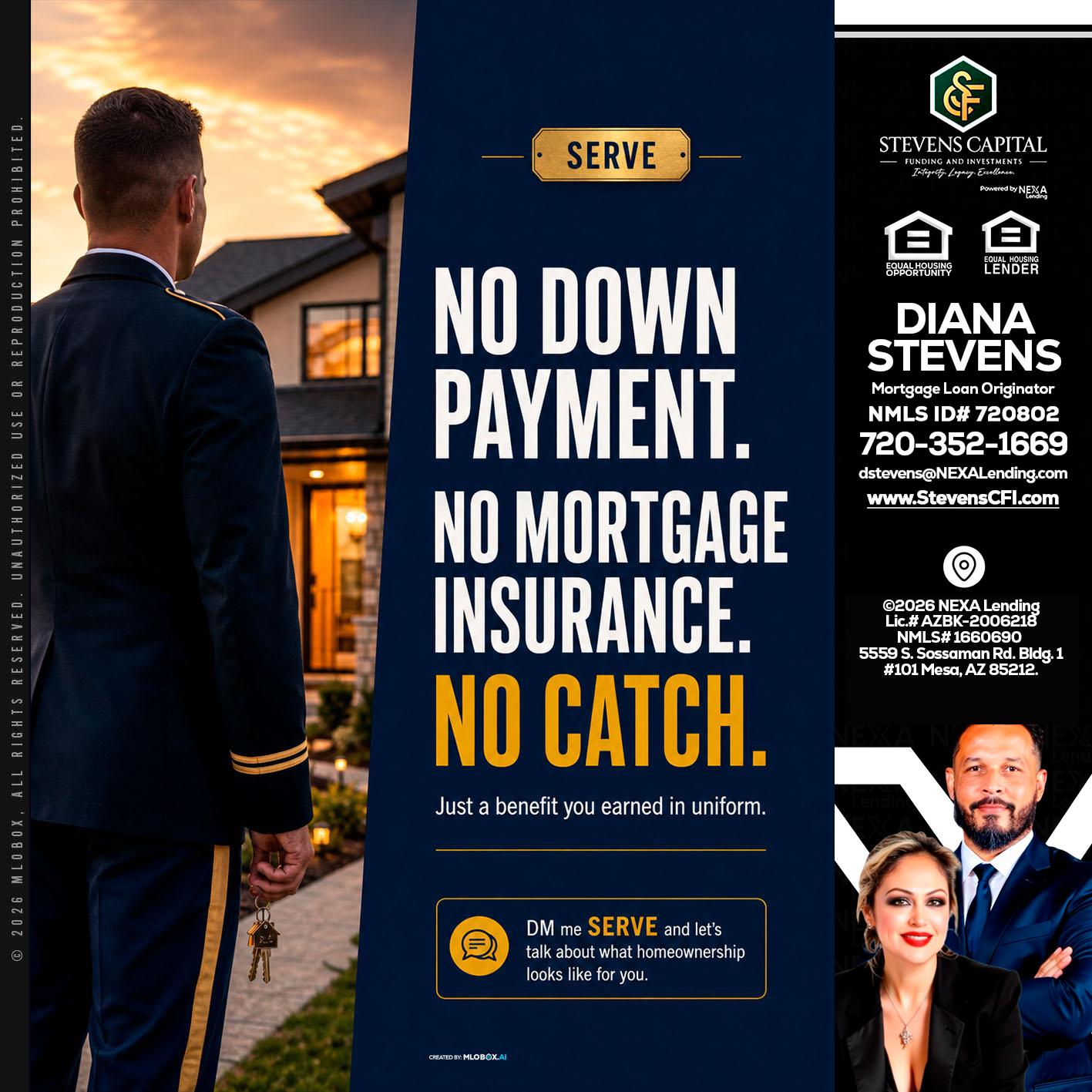 NO DOWN PAYMENT - Diana Stevens -Mortgage Loan Originator