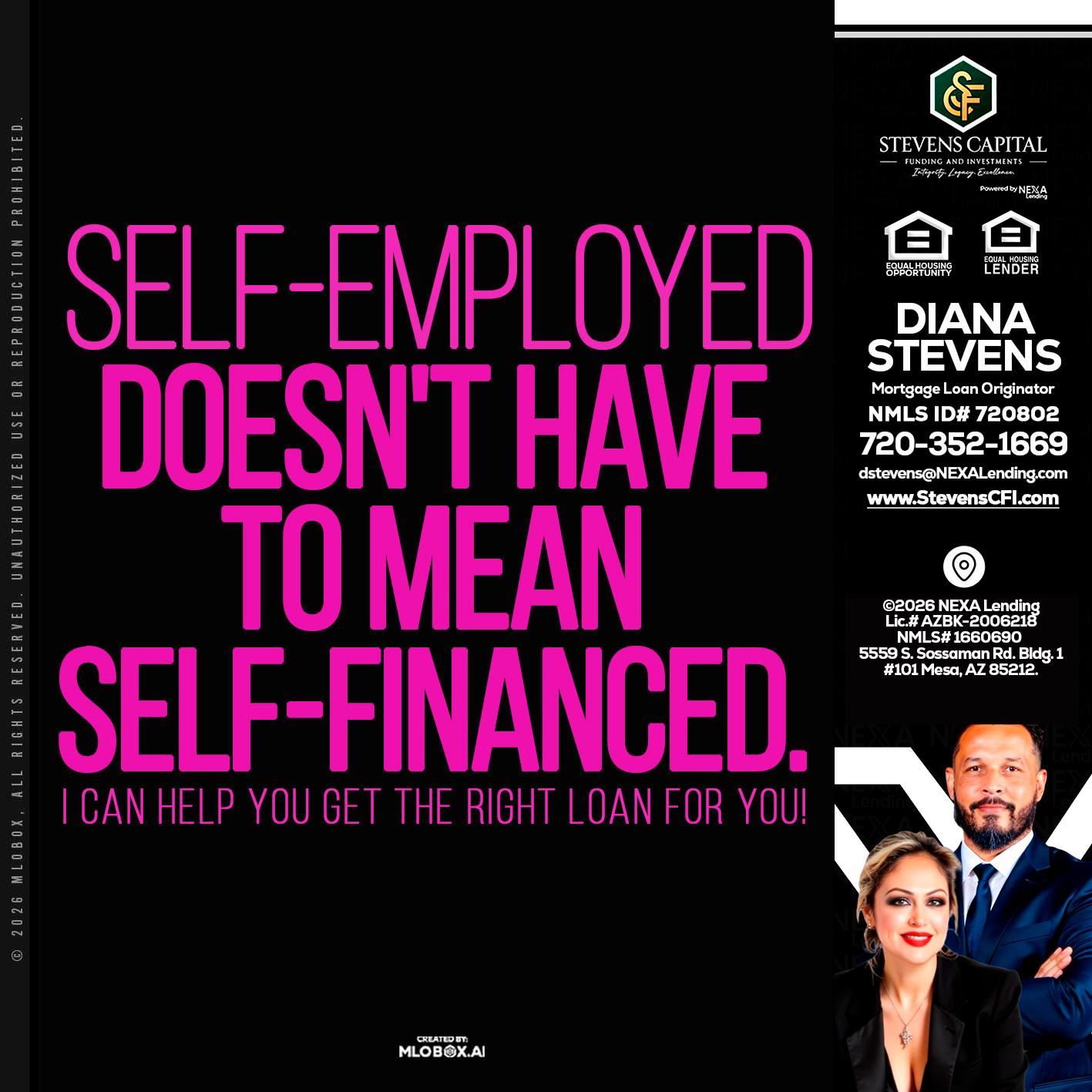 self employed - Diana Stevens -Mortgage Loan Originator