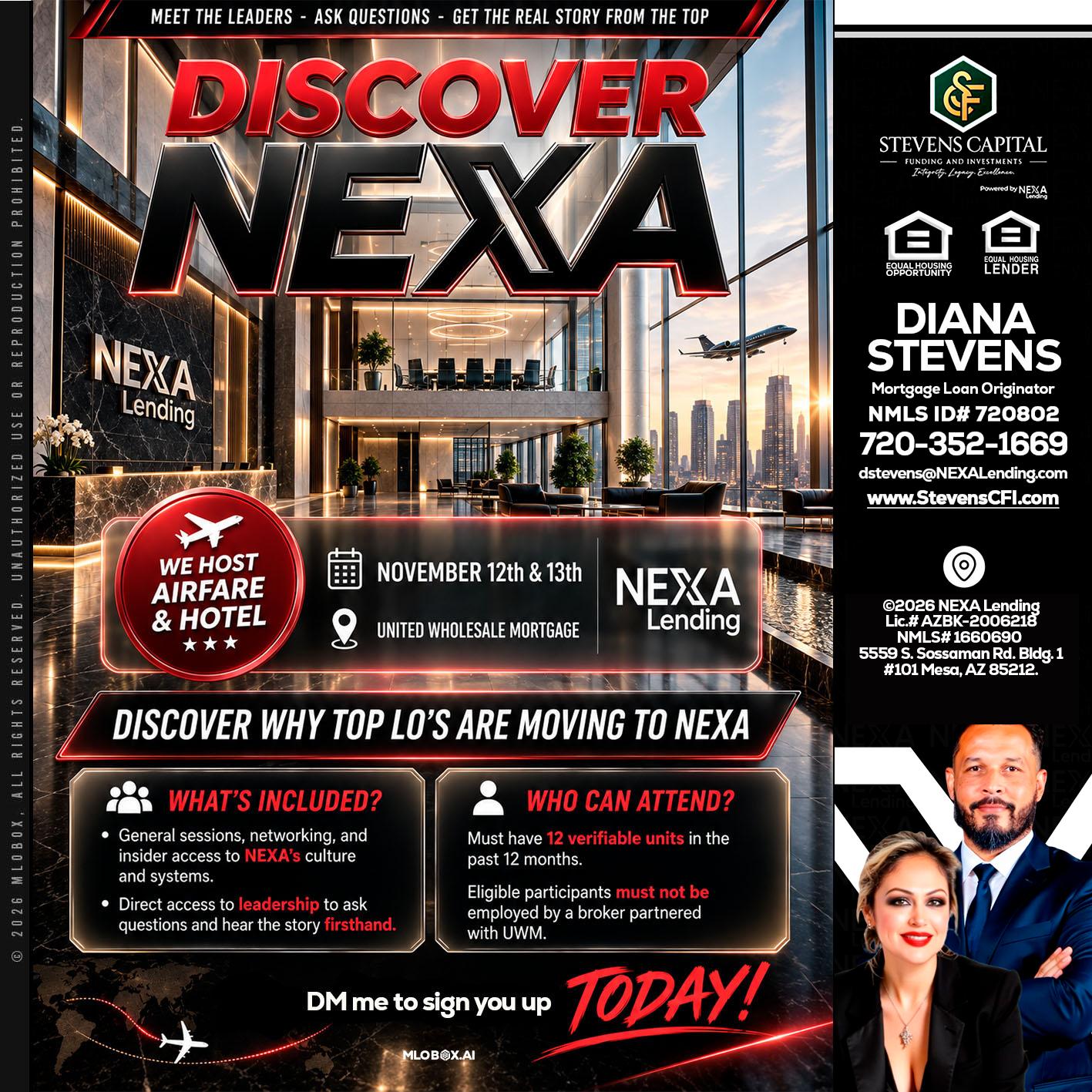 DISCOVER NEXA - Diana Stevens -Mortgage Loan Originator