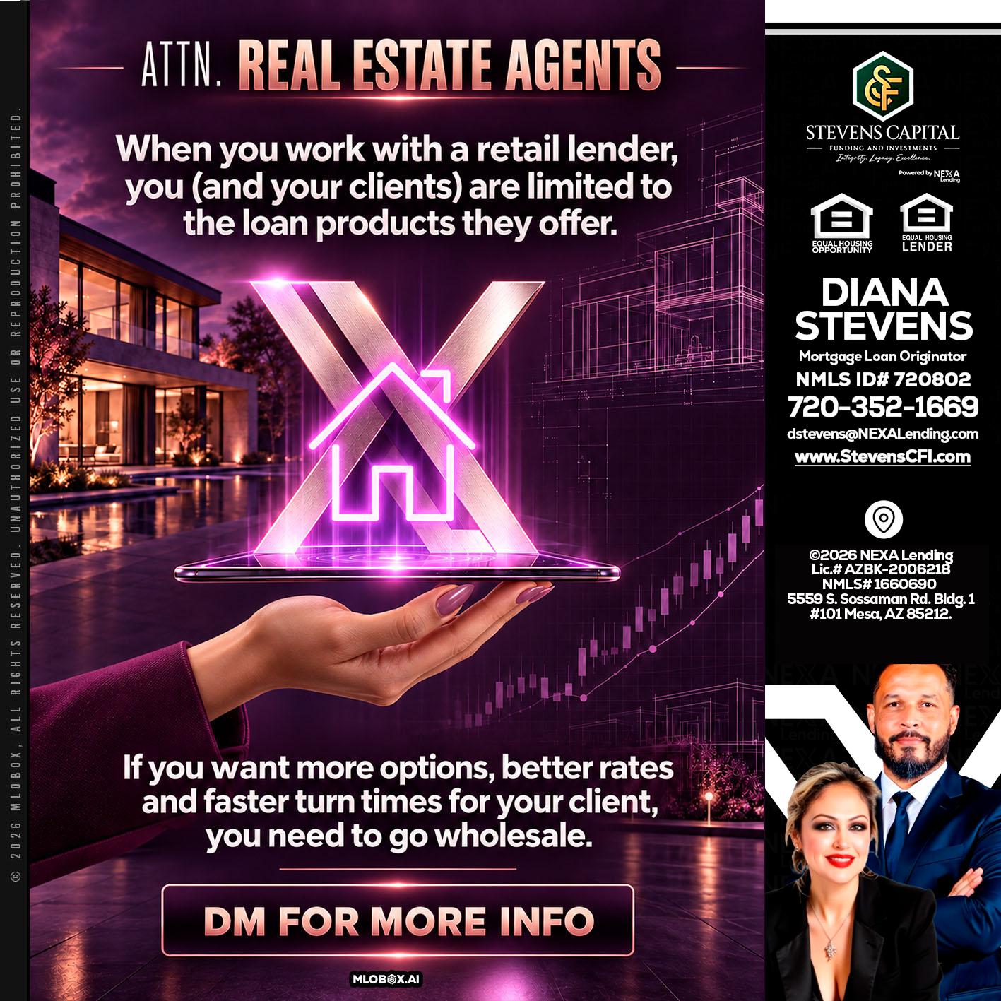 REAL ESTATE AGENTS - Diana Stevens -Mortgage Loan Originator