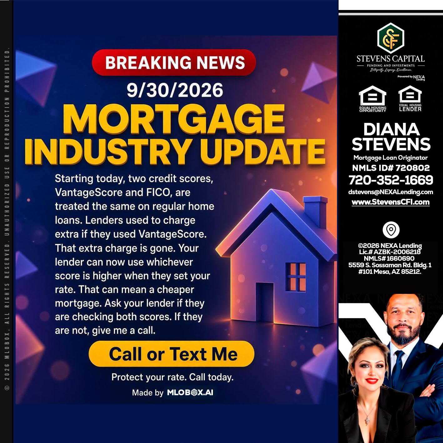 BREAKING NEWS - Diana Stevens -Mortgage Loan Originator