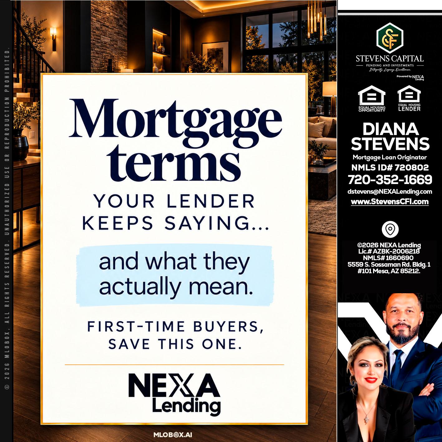 mortgage terms - Diana Stevens -Mortgage Loan Originator