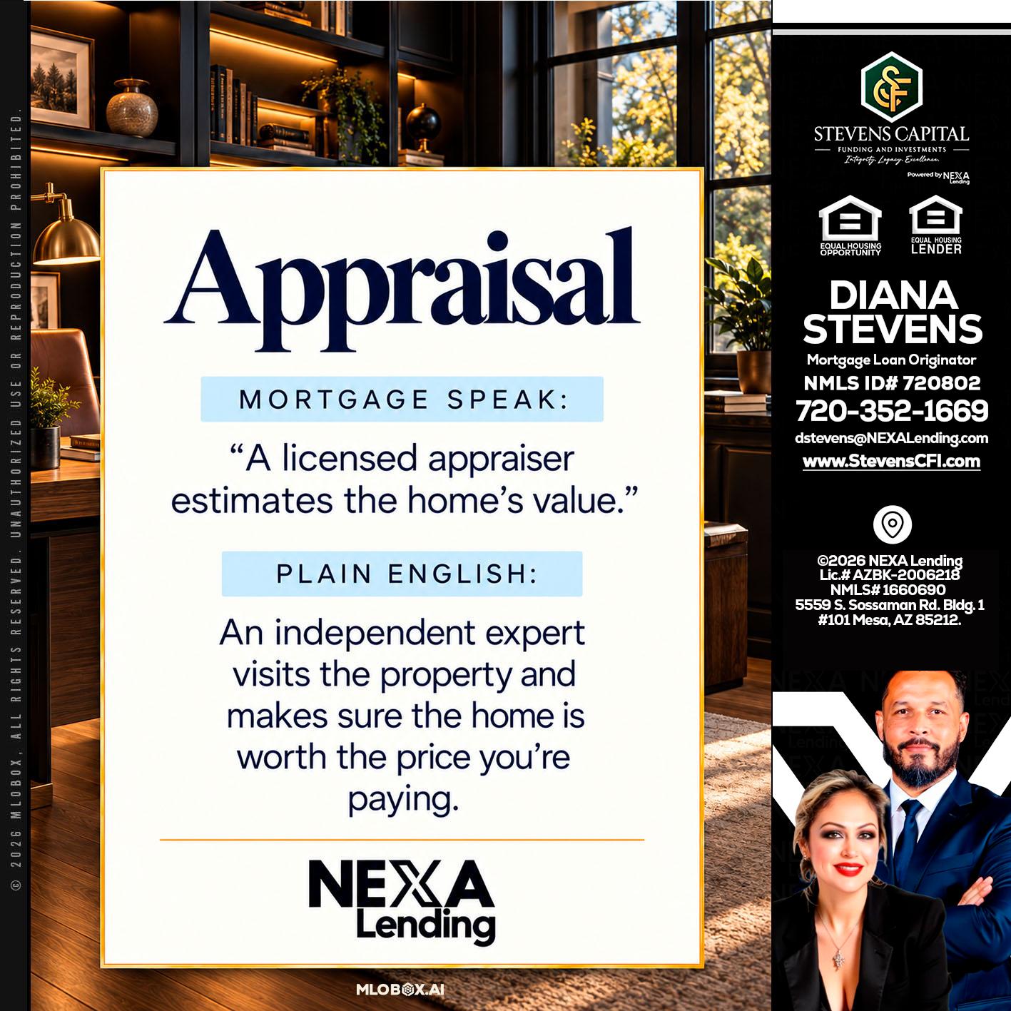 appraisal - Diana Stevens -Mortgage Loan Originator