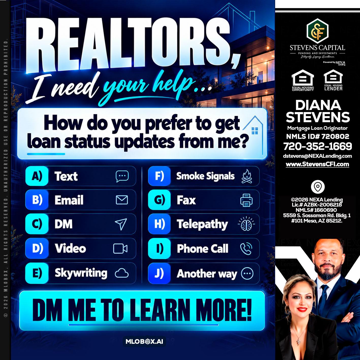 REALTORS - Diana Stevens -Mortgage Loan Originator