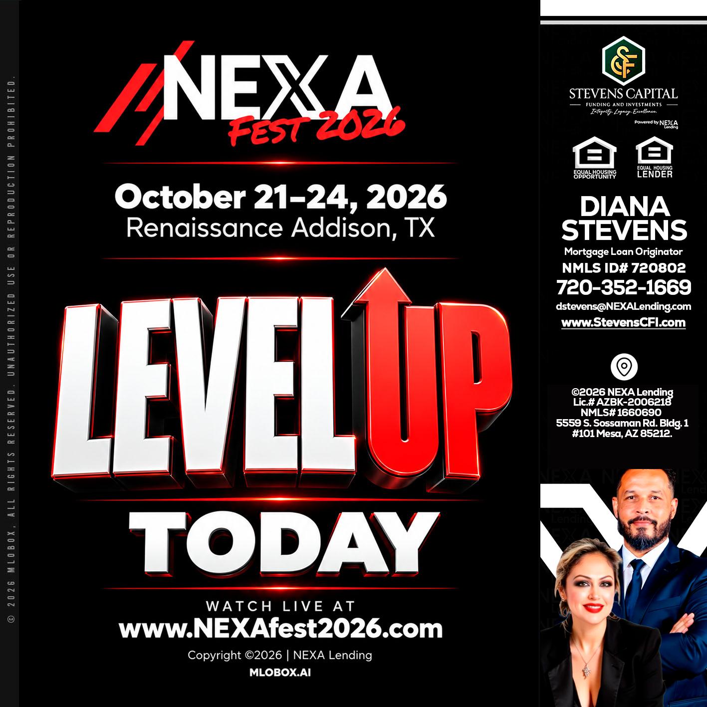 LEVEL UP TODAY - Diana Stevens -Mortgage Loan Originator