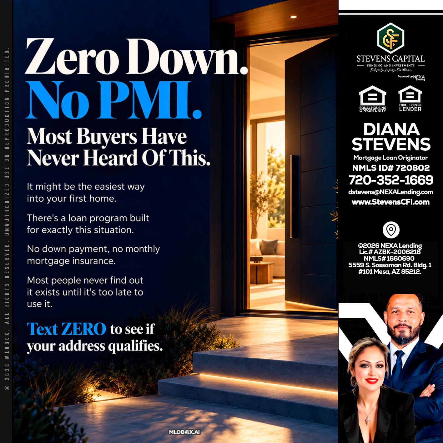 zero down - Diana Stevens -Mortgage Loan Originator